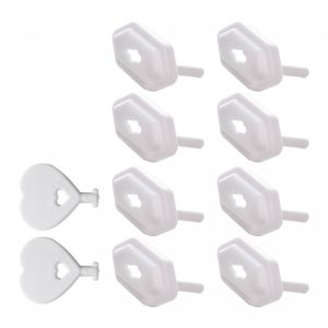 Conjunto 8 Protetores para Tomada com 2 Chaves 3cm x 2cm x 1,5cm Branco Plástico - Lyor