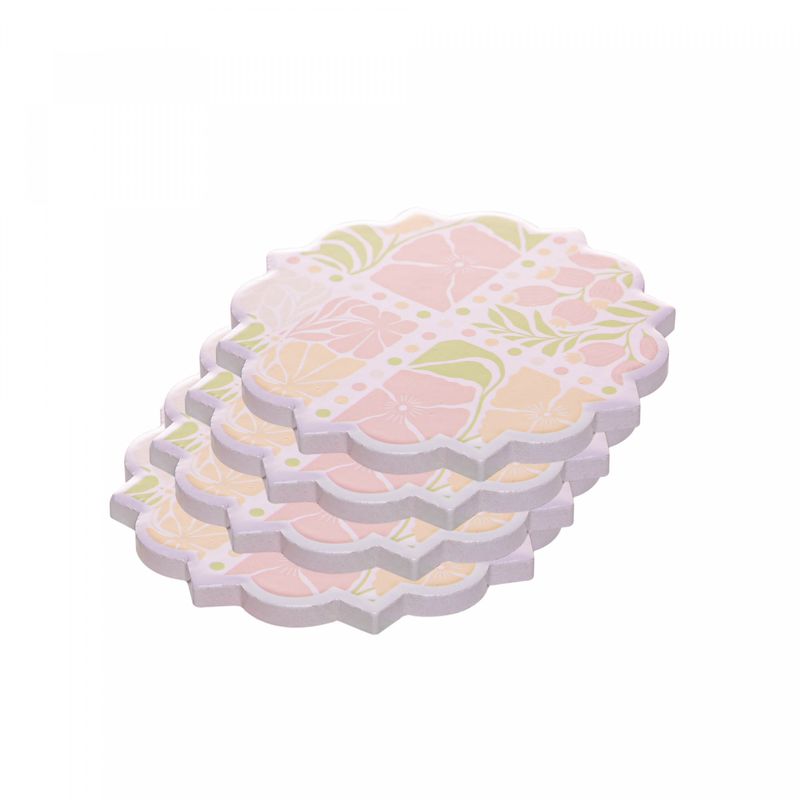 Conjunto-4-Porta-Copos-Floral-10cm-Ceramica-Lyor
