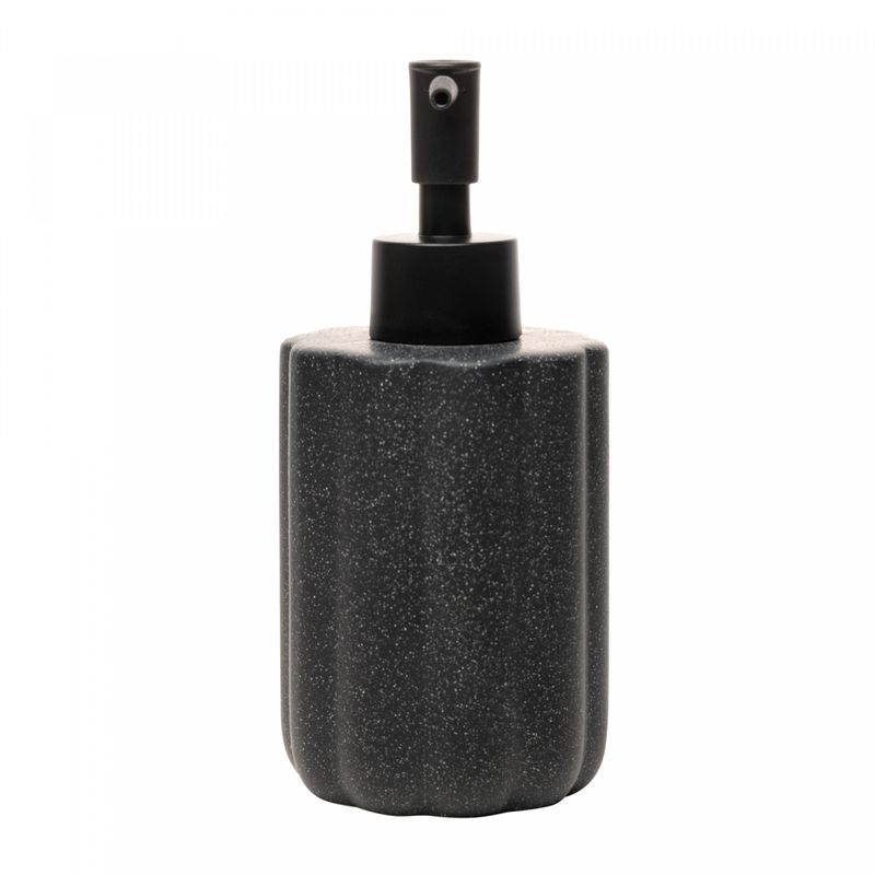 Porta-Sabonete-Liquido-Granilite-Geometric-300ml-Preto-Ceramica-Lyor