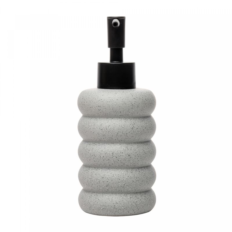 Porta-Sabonete-Liquido-Bubble-300ml-Cinza-Ceramica-Lyor