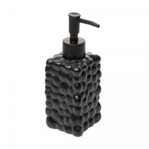Porta Sabonete Líquido Bubble 300ml Preto Cerâmica - Lyor