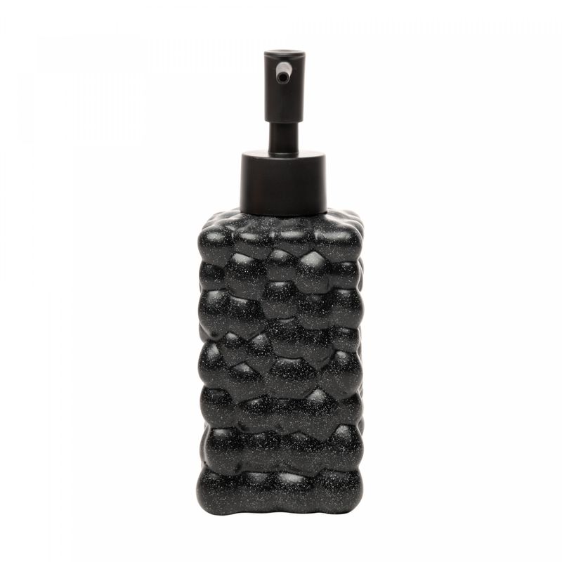 Porta-Sabonete-Liquido-Bubble-300ml-Preto-Ceramica-Lyor