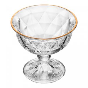 Taça para Sobremesa Diamond Fio de Ouro 180ml Cristal Ecológico - Lyor