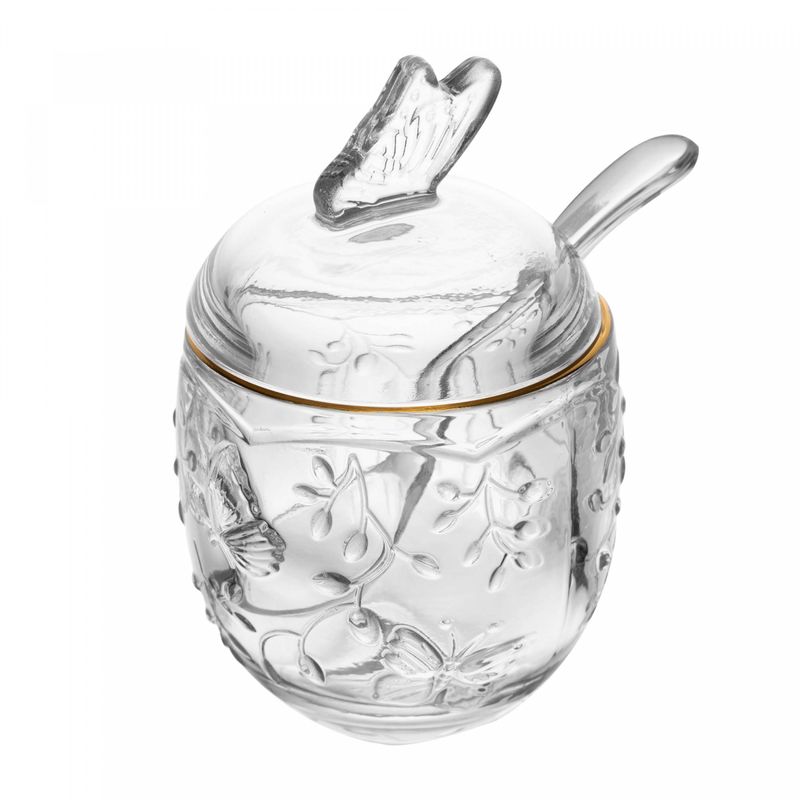 Acucareiro-com-Colher-New-Butterfly-com-Fio-de-Ouro-250ml-Cristal-Ecologico-Lyor