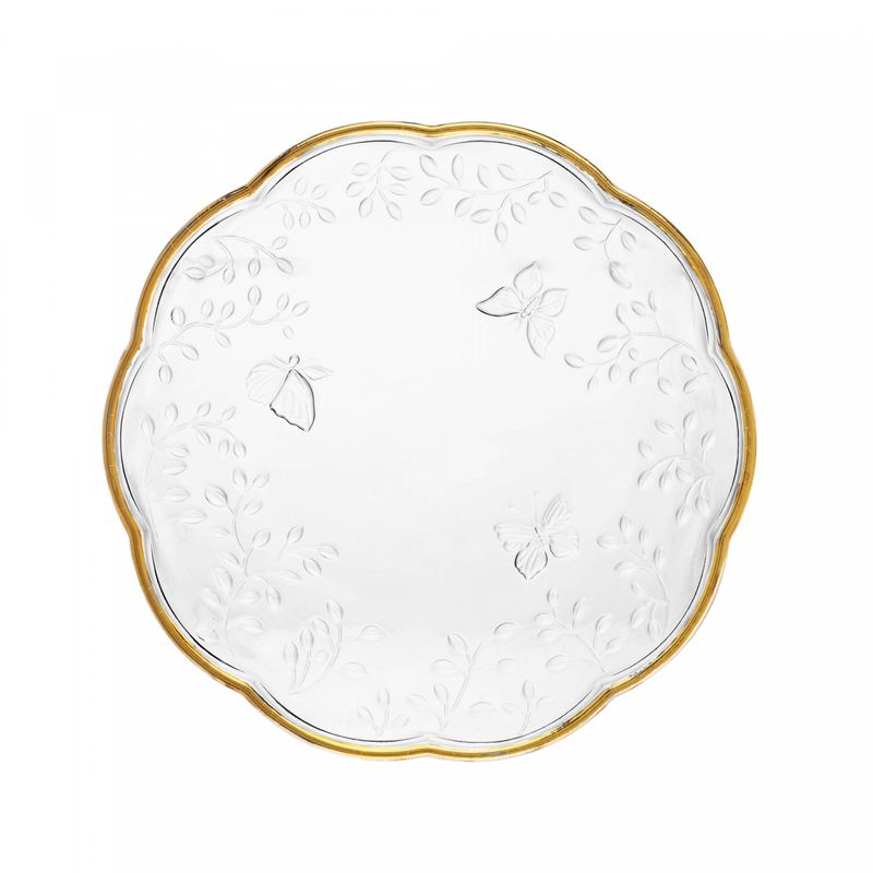 Prato-para-Sobremesa-New-Butterfly-com-Fio-de-Ouro-20cm-Cristal-Ecologico-Lyor