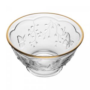 Bowl New Butterfly com Fio de Ouro 12cm x 12cm x 6,5cm Cristal Ecológico - Lyor