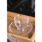 Xicara-de-Cha-com-Pires-New-Butterfly-180ml-Cristal-Ecologico-Lyor