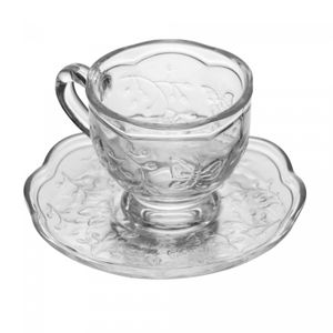 Xícara de Café com Pires New Butterfly 80ml Cristal Ecológico - Lyor