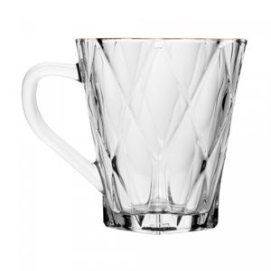Caneca Diamond com Fio de Ouro 180ml Cristal Ecológico - Lyor