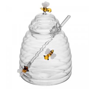 Açucareiro de Vidro Borossilicato com Colher e Tampa Lovely Bee 470ml - Lyor