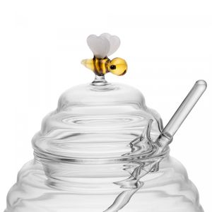 Açucareiro de Vidro Borossilicato com Colher e Tampa Lovely Bee 470ml - Lyor