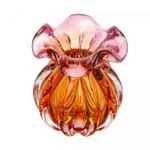 Vaso-Italy-10cm-x-11cm-Rosa-e-Ambar-Vidro-Lyor