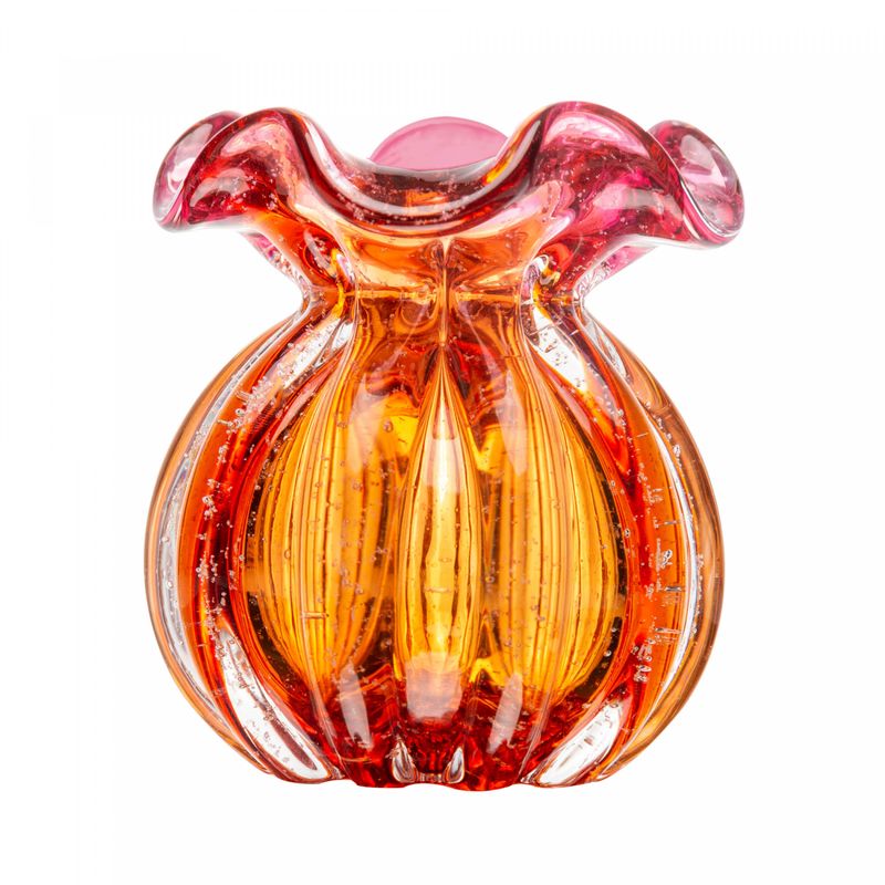 Vaso-Italy-10cm-x-11cm-Rosa-e-Ambar-Vidro-Lyor