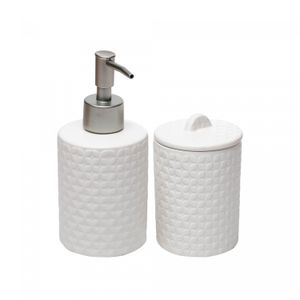 Conjunto 2 Peças para Banheiro de Cerâmica Petals Branco - Lyor