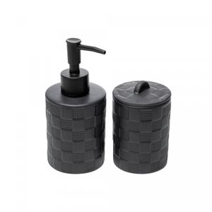 Conjunto 2 Peças para Banheiro de Cerâmica Chess Preto - Lyor