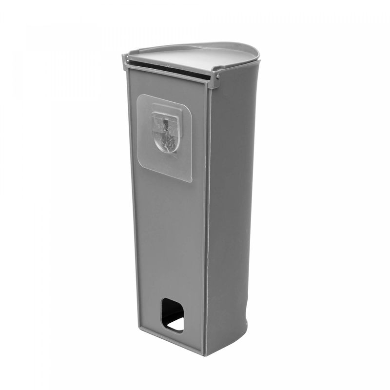 Dispenser-para-Sacola-Plastica-com-Suporte-de-Parede-Cinza-75cm-x-95cm-x-22cm-Lyor