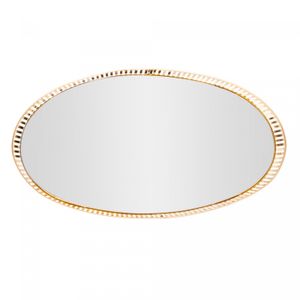 Bandeja de Metal com Espelho Berlin Dourada 32cm x 17cm x 5cm - Lyor
