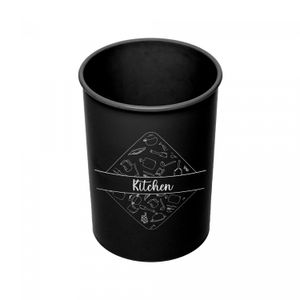 Conjunto 5 Utensílios para Cozinha de Silicone com Suporte Preto - Lyor