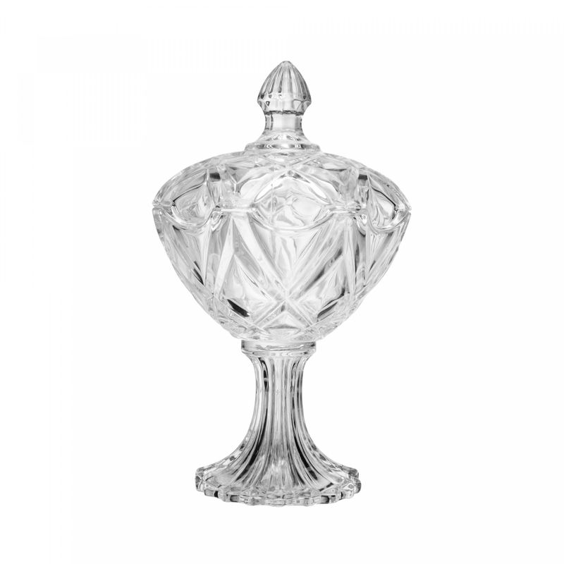 Potiche-de-Vidro-com-Pe-e-Tampa-Star-12cm-x-21cm-Lyor