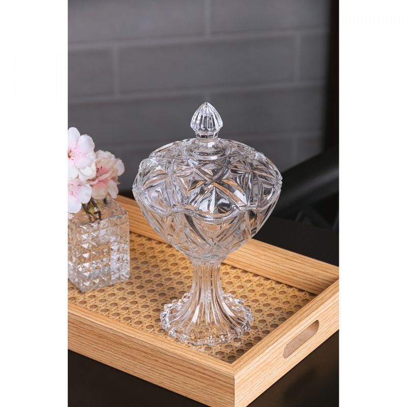 Potiche-de-Vidro-com-Pe-e-Tampa-Star-12cm-x-21cm-Lyor