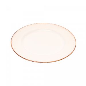Prato Raso de Cerâmica Linear Branco 27cm - Lyor