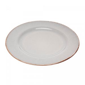 Prato Raso de Cerâmica Linear Cinza 27cm - Lyor