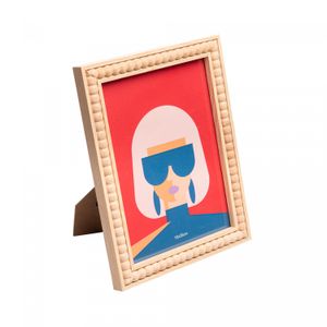 Porta-Retrato de Mdf Balls Natural 10cm x 15cm - Lyor