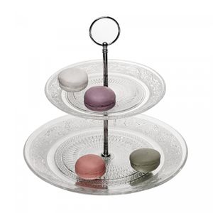 Porta Doces de Vidro 2 Andares Angel 25cm - Lyor