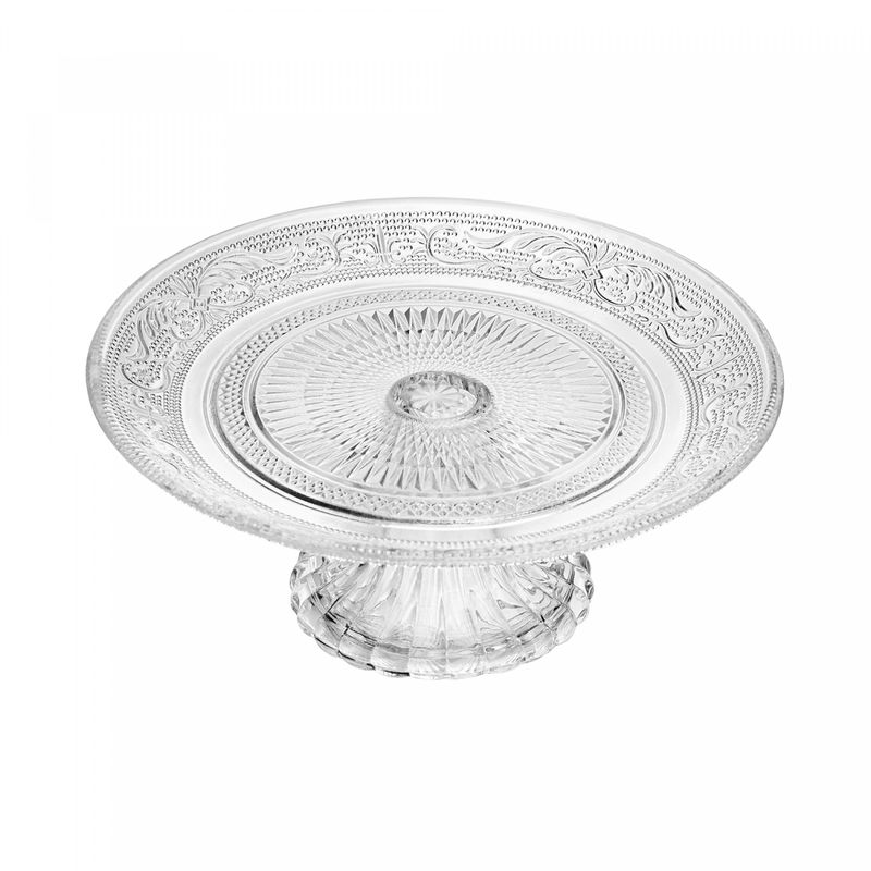 Prato-para-Bolo-de-Vidro-com-Pe-Angel-18cm-Lyor