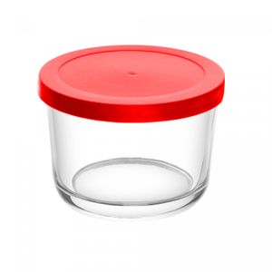Pote de Vidro com Tampa em PP Vermelha 200ml - Lyor