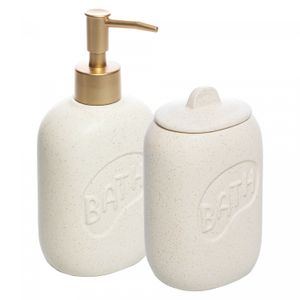 Conjunto 2 Peças para Banheiro de Cerâmica Letters Bege - Lyor