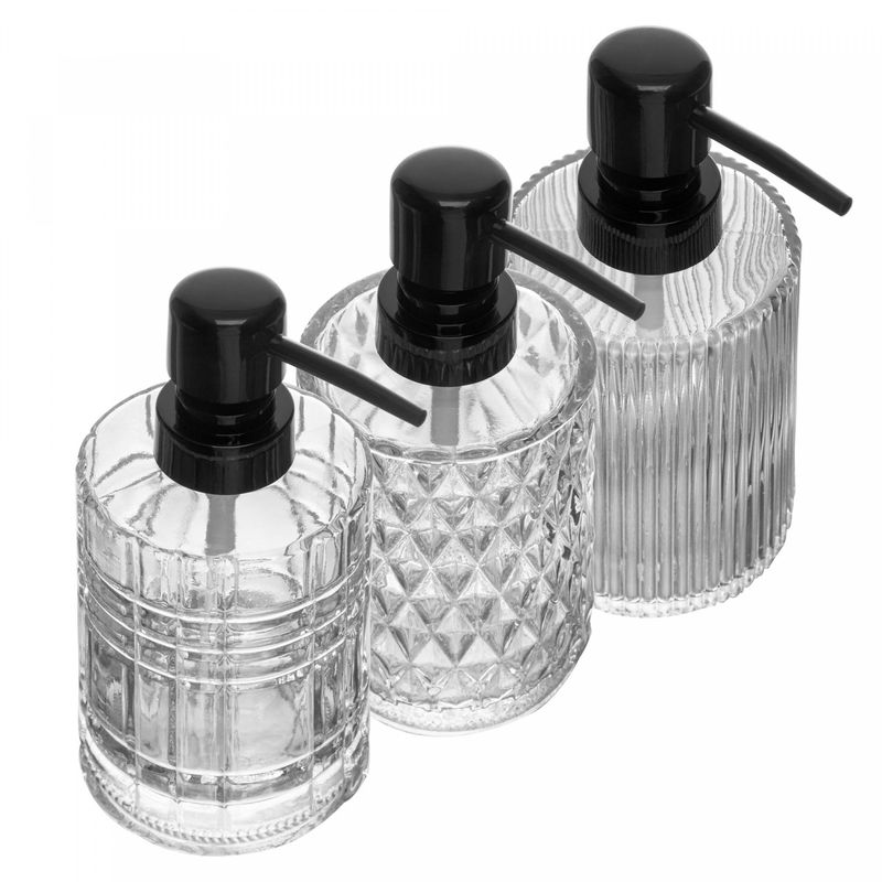 Porta-Sabonete-Liquido-de-Vidro-com-Pump-Preto-Sortido-250ml-Lyor