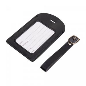 Etiqueta para Mala com Visor de Poliuretano Preto 11cm x 7cm - Lyor