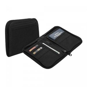 Porta Documentos e Passaporte de Poliéster Preto 18cm x 13cm x 3cm - Lyor