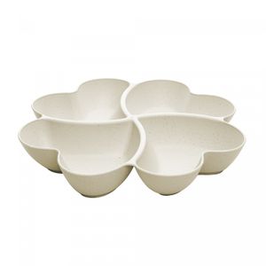 Petisqueira de Bambu e PP Lines Bege 27cm x 27cm x 4,5cm - Lyor