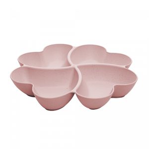 Petisqueira de Bambu e PP Lines Rosa 27cm x 27cm x 4,5cm - Lyor