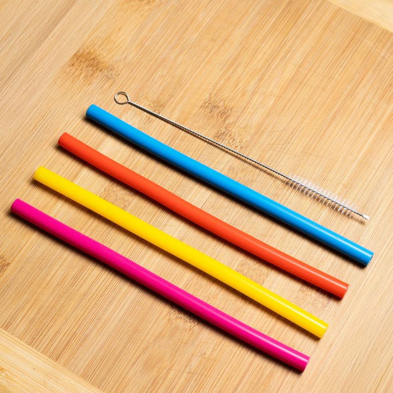 Conjunto-4-Canudos-de-Silicone-Coloridos-Reutilizaveis-com-Escova-para-Limpeza-22cm-Lyor