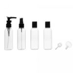 Conjunto-4-Frascos-para-Viagem-de-Plastico-com-Tampa-Preta-Lyor