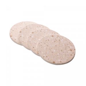 Conjunto 4 Porta Copos de Granilite Terrazo 10cm x 10cm x 3,5cm - Lyor
