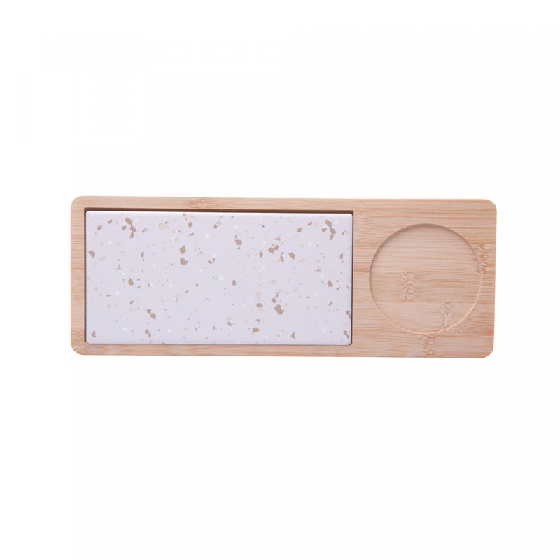 Conjunto-4-Pecas-Petisqueira-de-Vidro-com-Colher-e-Bandeja-de-Bambu-e-Tabua-Terrazo-32x12x55cm-Lyor
