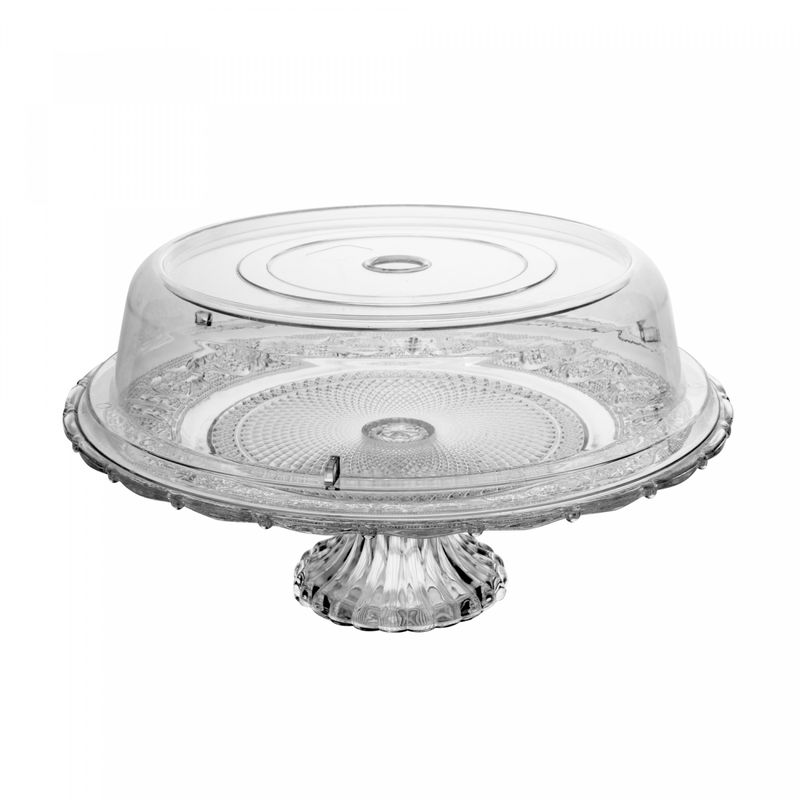 Prato-para-Bolo-de-Vidro-com-Pe-e-Tampa-de-Plastico-Angel-30cm-x-30cm-x-10cm-Lyor
