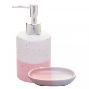 Conjunto 2 Peças para Banheiro de Cerâmica Degradê Rosa - Lyor