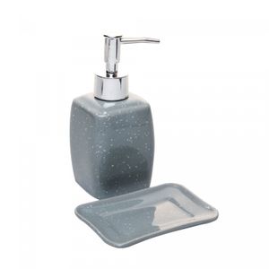 Conjunto 2 Peças para Banheiro de Cerâmica Speck Chumbo - Lyor