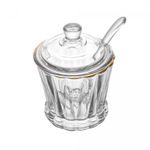 Acucareiro-de-Cristal-com-Colher-e-Tampa-com-Fio-de-Ouro-Radial-210ml-Lyor