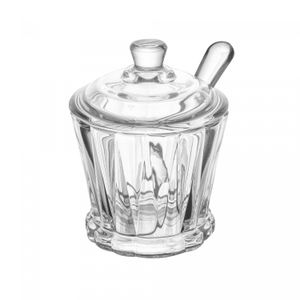 Açucareiro de Cristal com Colher e Tampa Radial 210ml - Lyor