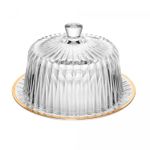 Queijeira-de-Cristal-com-Tampa-e-Fio-de-Ouro-Radial-20cm-x-20cm-x-125cm-Lyor
