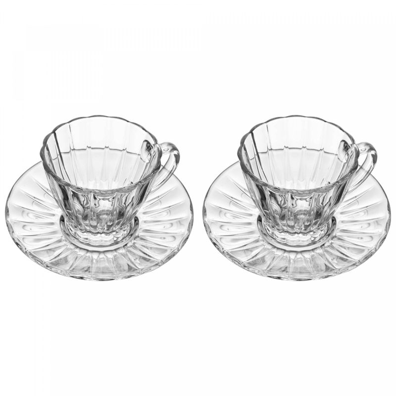 Conjunto-2-Xicaras-para-Cha-de-Cristal-Ecologico-com-Pires-Radial-180ml-Lyor