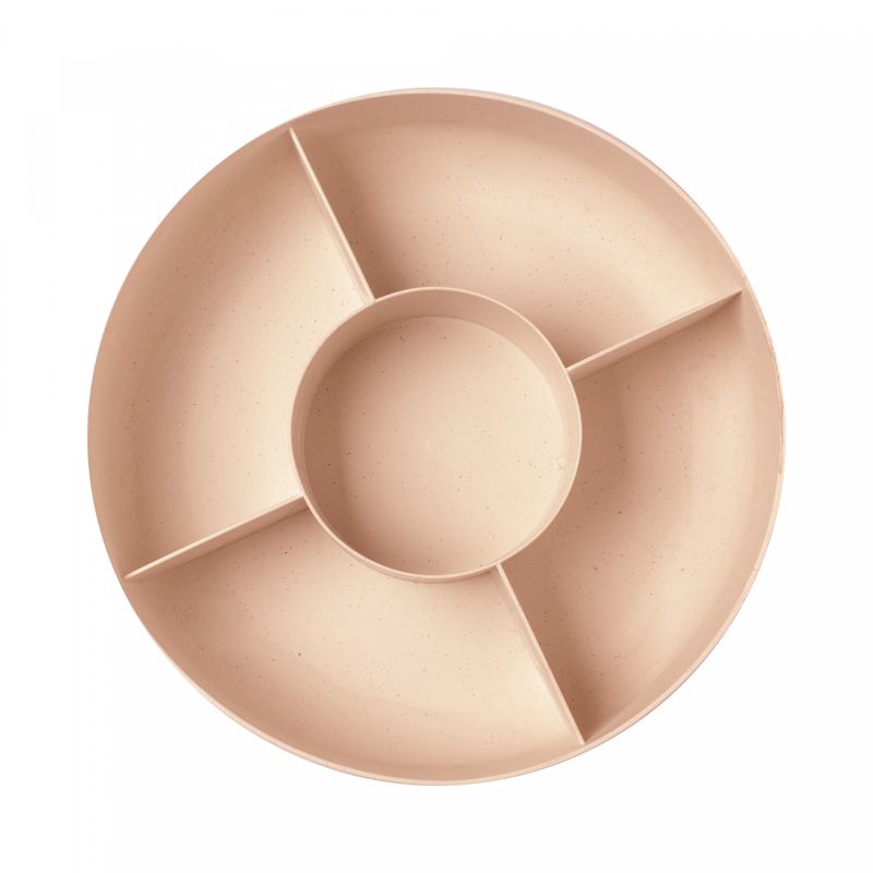 Petisqueira-Redonda-com-Tampa-e-Divisorias-em-Bambu-e-PP-Rosa-25cm-x-9.5cm-Lyor