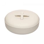 Petisqueira-Redonda-com-Tampa-e-Divisorias-em-Bambu-e-PP-Bege-25cm-x-9.5cm-Lyor