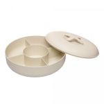 Petisqueira-Redonda-com-Tampa-e-Divisorias-em-Bambu-e-PP-Bege-25cm-x-9.5cm-Lyor